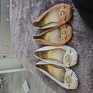 2 pairs michael kors flats fair condition